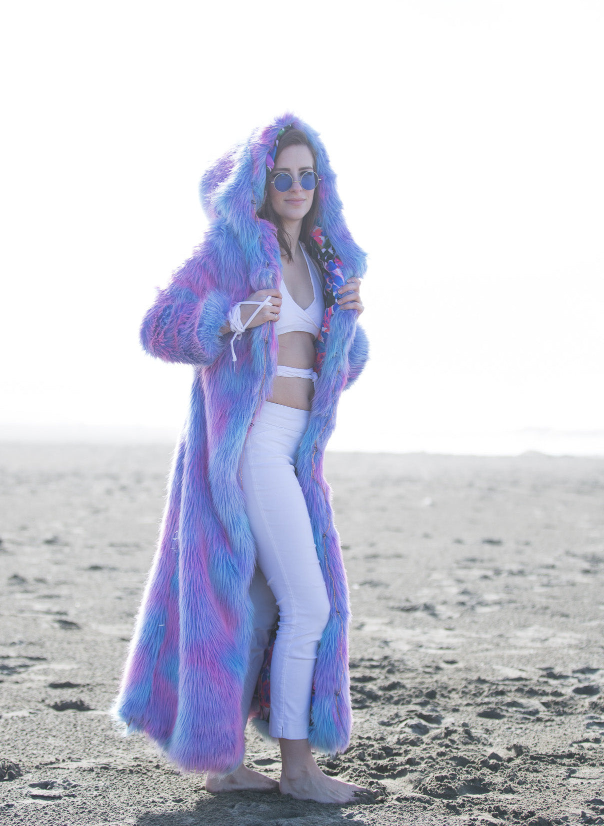 Purple Faux Fur Coat