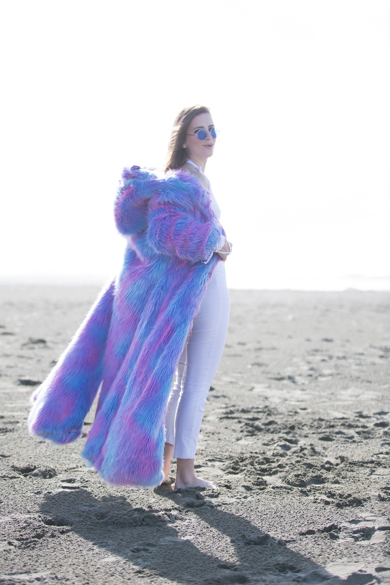 Purple Faux Fur Coat