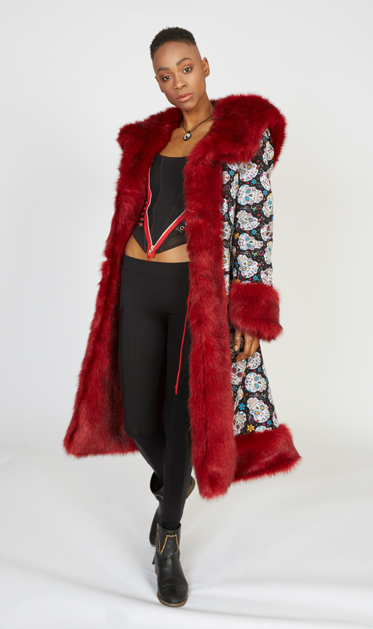 Red Faux Fur Coat