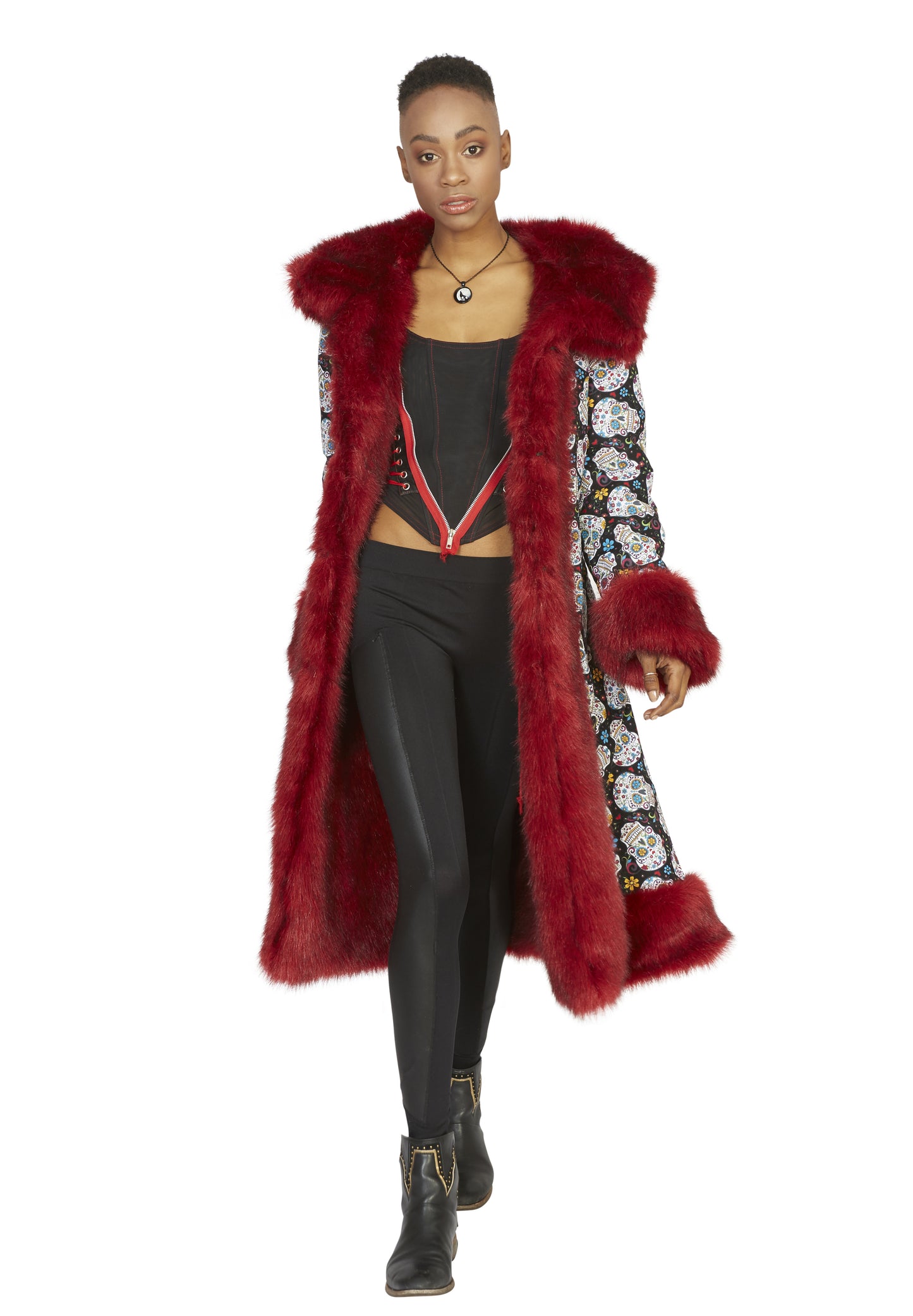 Red Faux Fur Coat