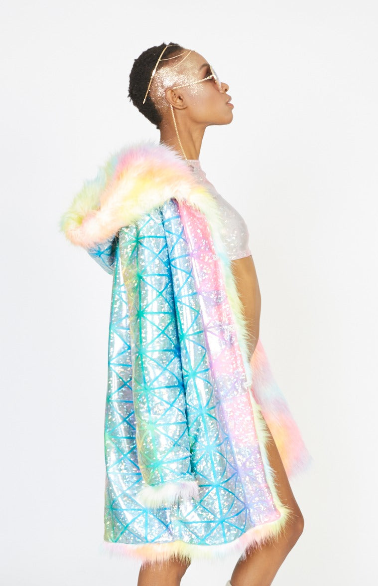 Unicorn faux fur coat