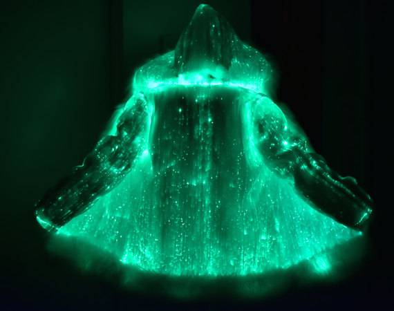 Matrix Fiber Optic Fur Coat Piece of Art Tech Powered Festival