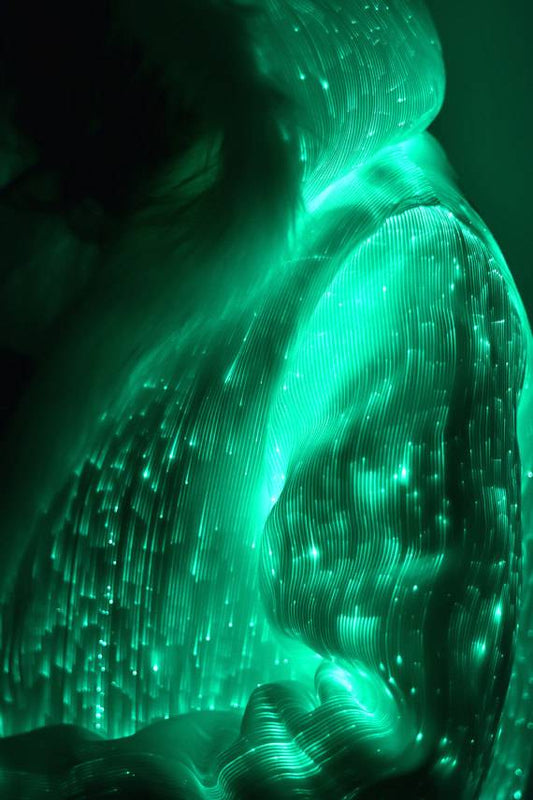 MATRIX FIBER OPTIC Fur Coat | Glow At Night Burning Man Jacket Led Clothes Playa Wear