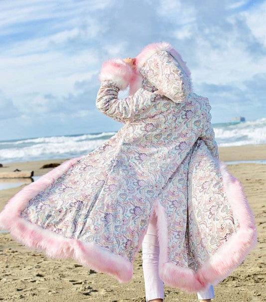 COTTON CANDY FAIRY Fur Coat | Burning Man | Playa Jacket | Mens Costume | Faux fur coat for men | Boho Coats