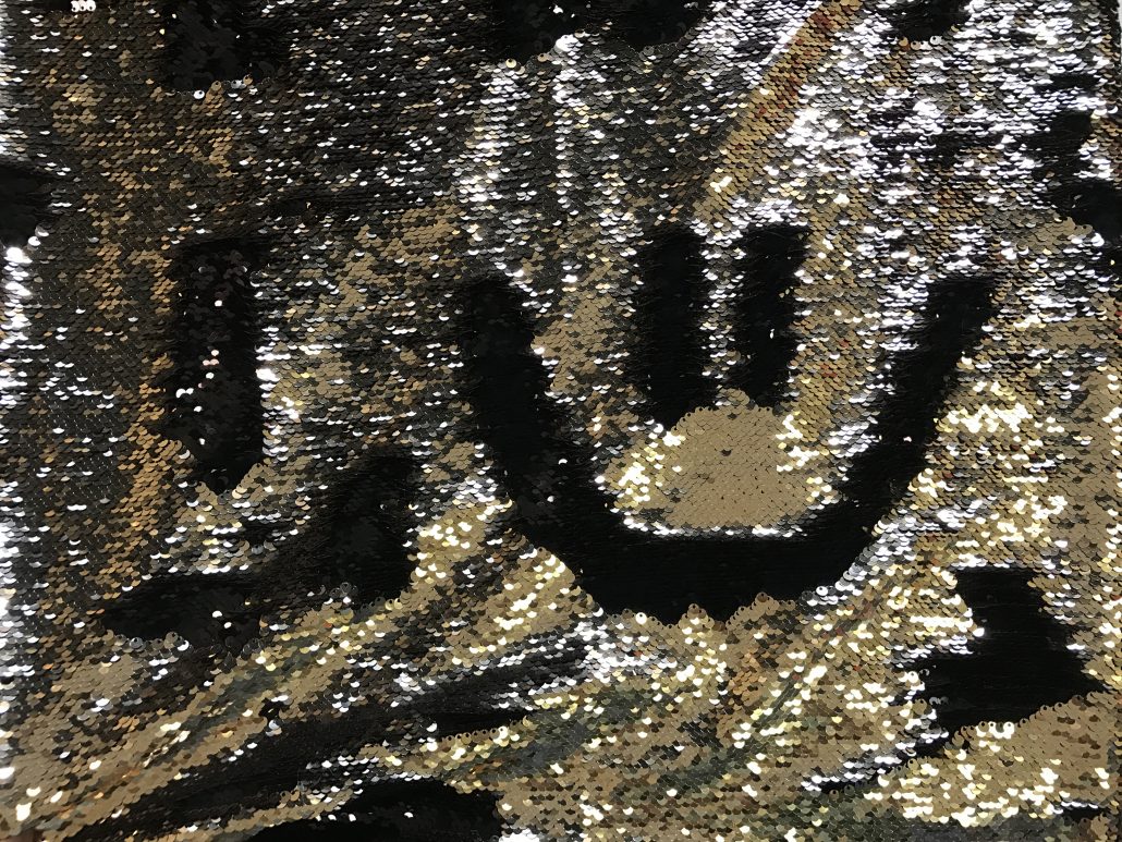 Black and Silver - BohoCoats Reversible Sequins Lining For Faux Fur Coats for Festivals