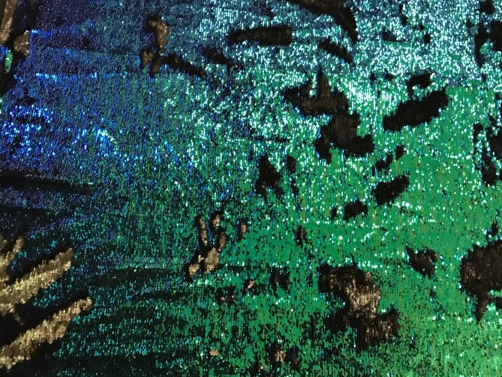 Chameleon - BohoCoats Reversible Sequins Lining For Faux Fur Coats for Festivals