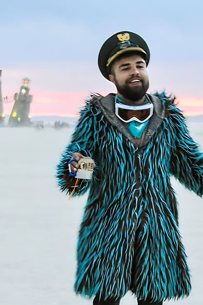 Gypsy Soul - Faux Fur Coat for Festivals - Boho Coats - Fur Side - Front - Burning Man