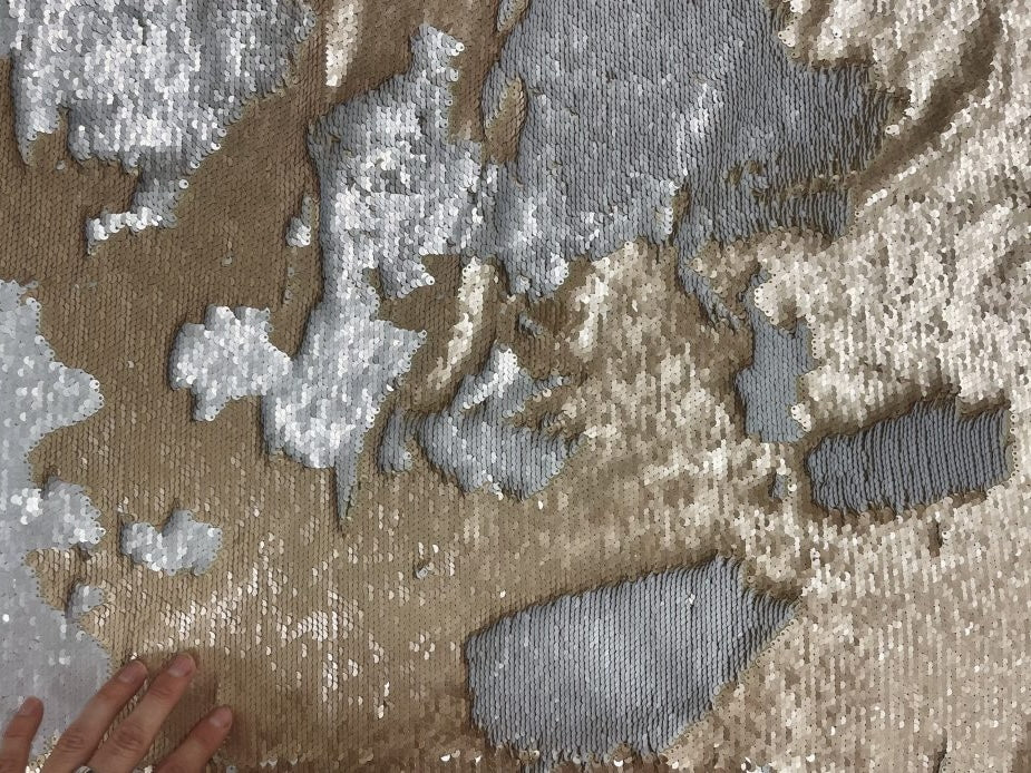 Luna Light - BohoCoats Reversible Sequins Lining For Faux Fur Coats for Festivals