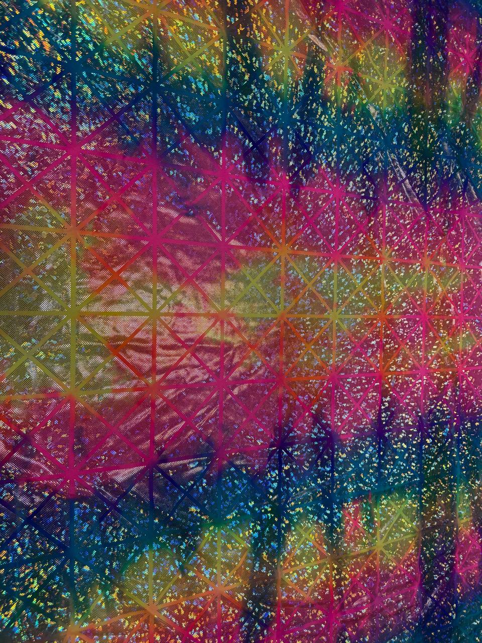 Rainbow Rhombus - Stretchy Lining Fabric