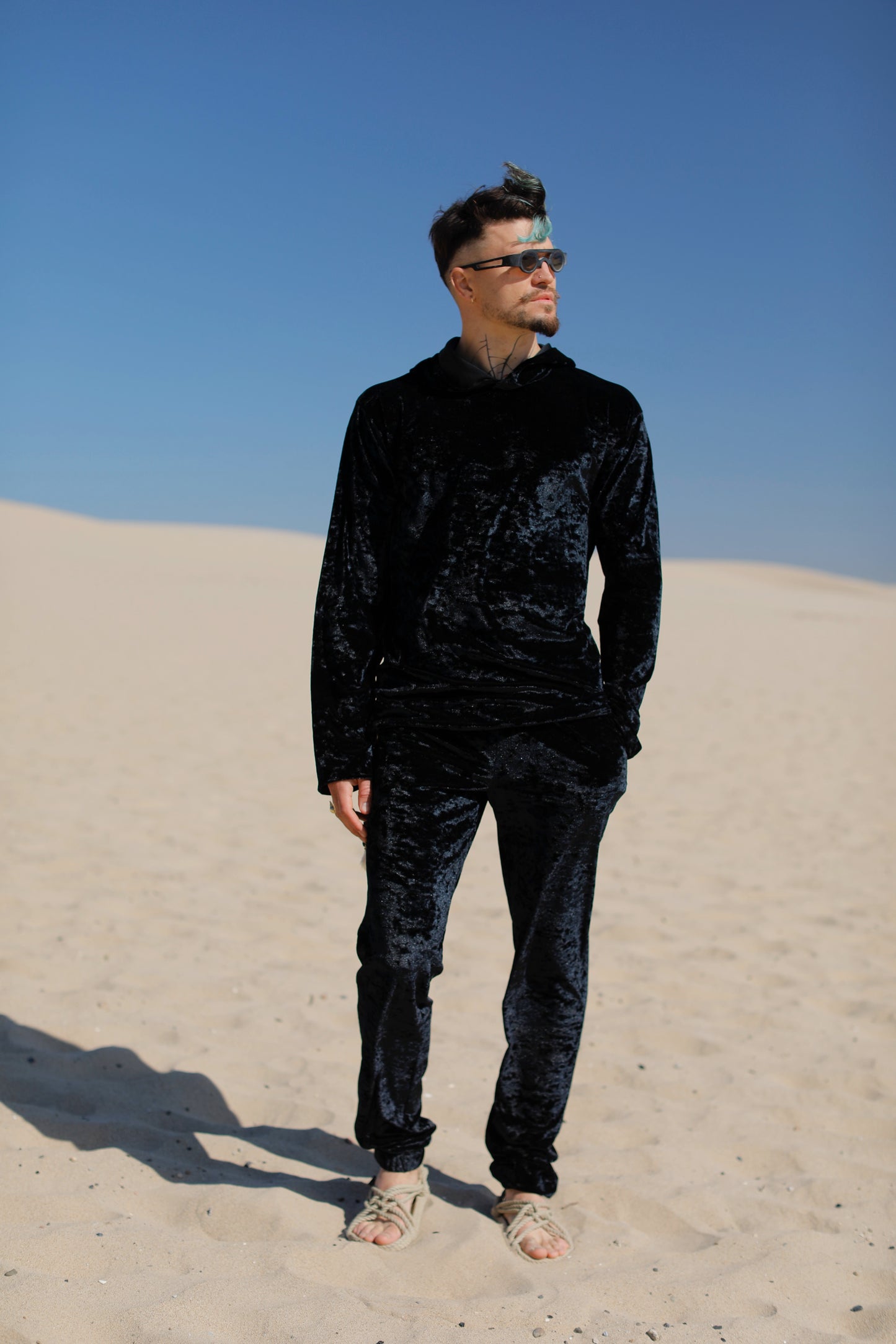 Fremen Black Velvet Pullover Hoodie