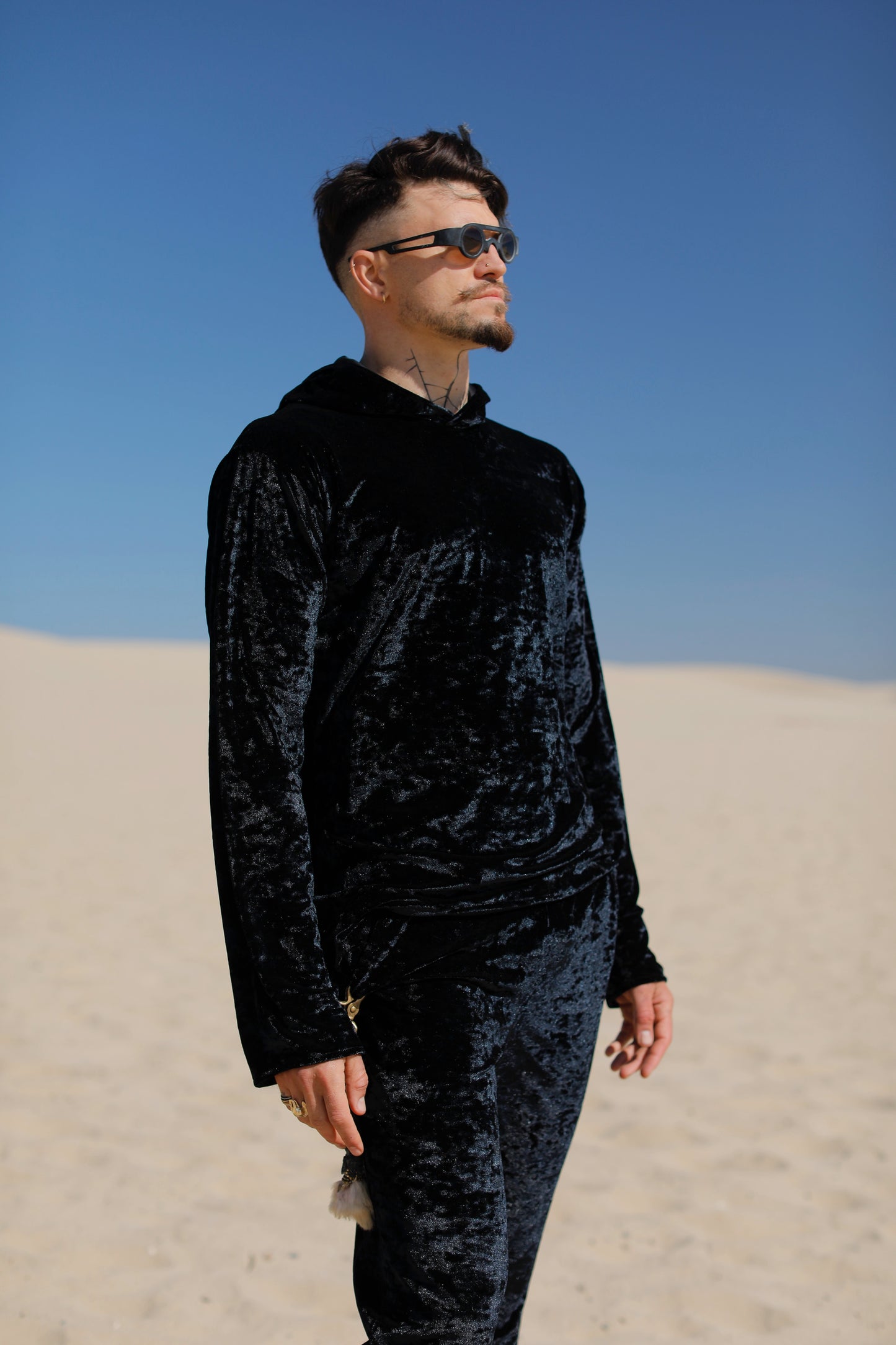 Fremen Black Velvet Pullover Hoodie