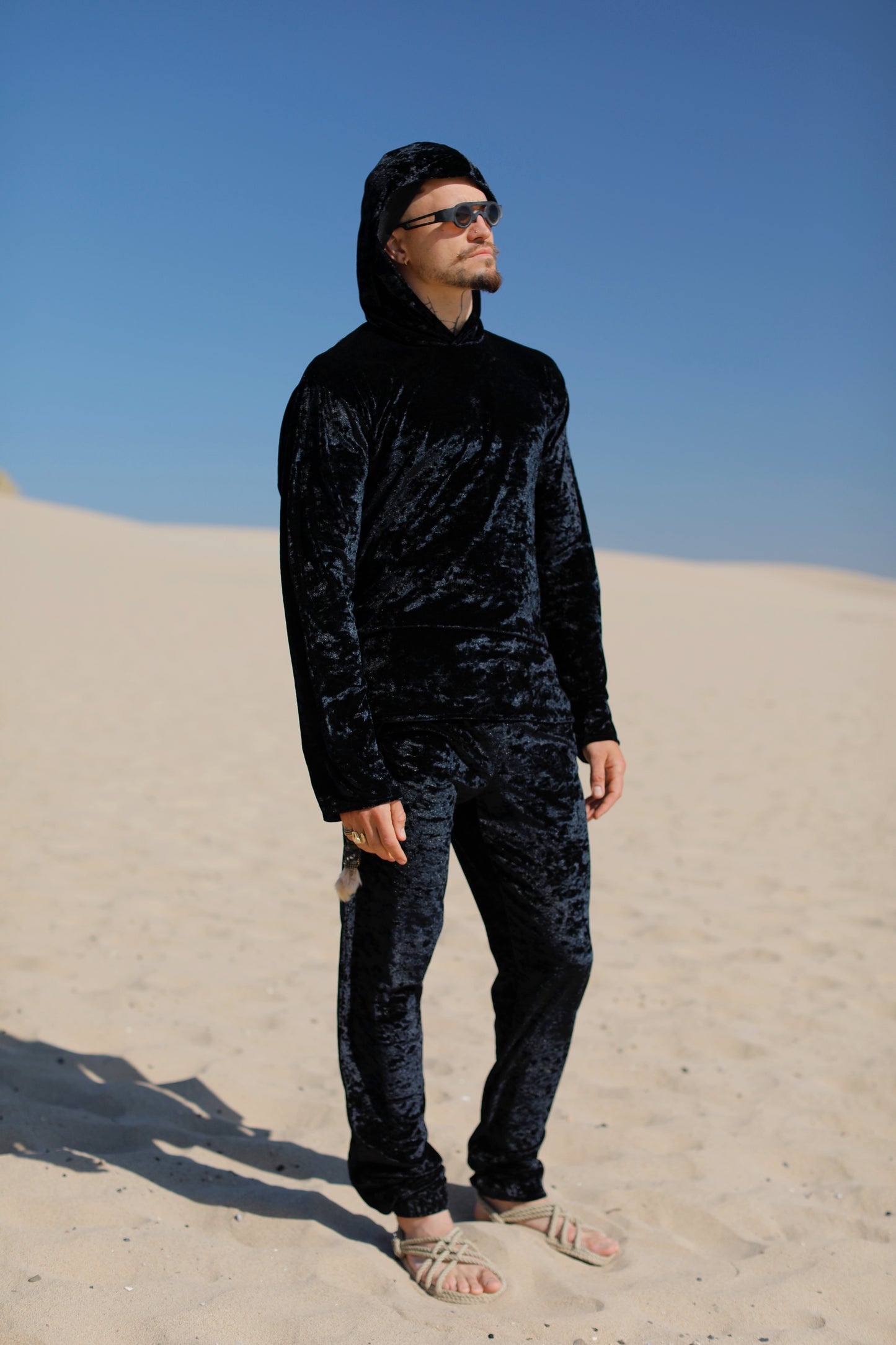 Fremen Black Velvet Pullover Hoodie