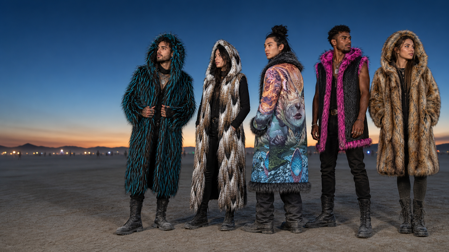 Five distinct Boho Coats designs from the Ready to Ship collection