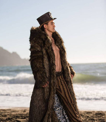 JON SNOW Fur Coat | Burning Man | Playa Jacket | Mens Costume | Faux fur coat for men | Boho Coats