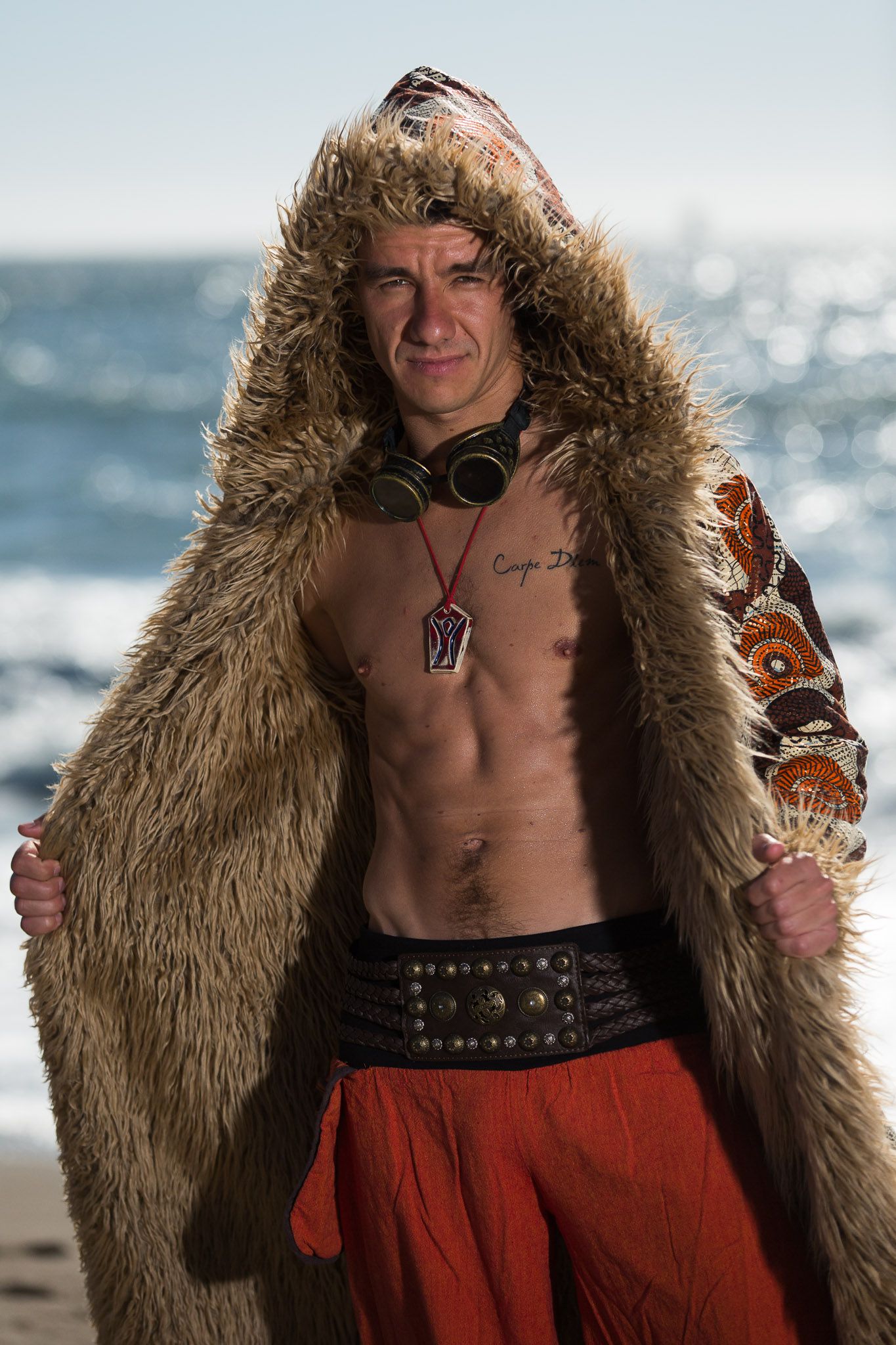 Warrior Burning Man Fur Coat