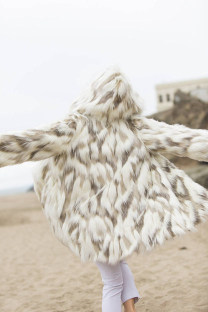 Pastel Girl Burning Man Fur Coat | Boho Coats