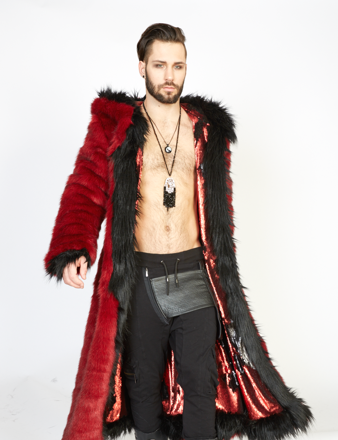 Red Dragon Festival fur jacket