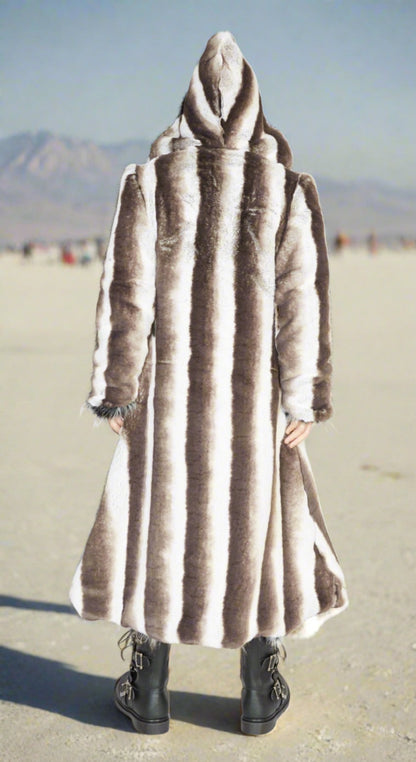 Silver Dragon Faux Fur Coat