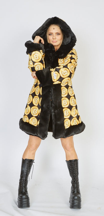 Crypto Queen faux fux coat
