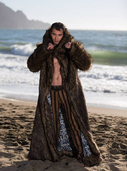 JON SNOW Fur Coat | Burning Man | Playa Jacket | Mens Costume | Faux fur coat for men | Boho Coats