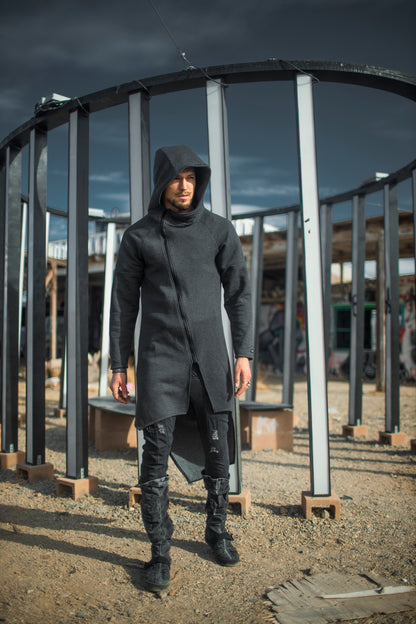 Assassin Zip Asymmetrical Hoodie