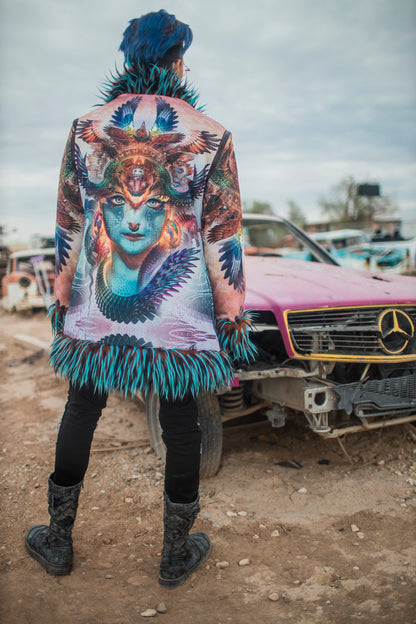 Blue Dharma Dragon Fur Coat