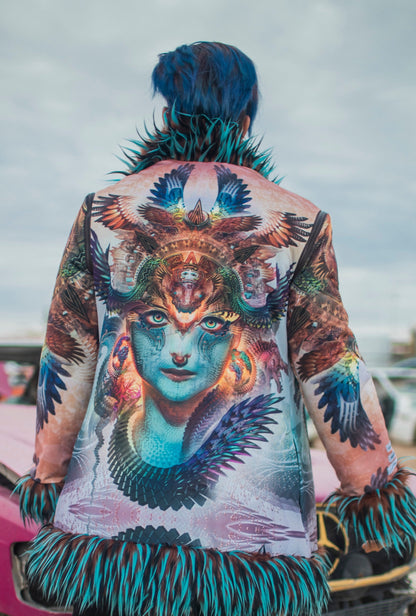 Blue Dharma Dragon Fur Coat