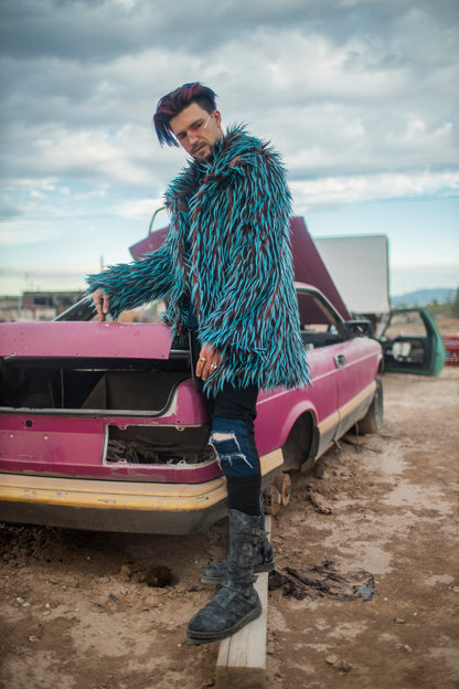 Blue Dharma Dragon Fur Coat