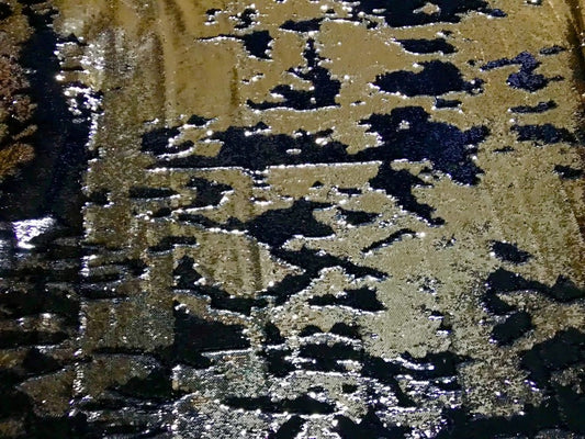 Black and Gold - BohoCoats Reversible Sequins Lining For Faux Fur Coats for Festivals