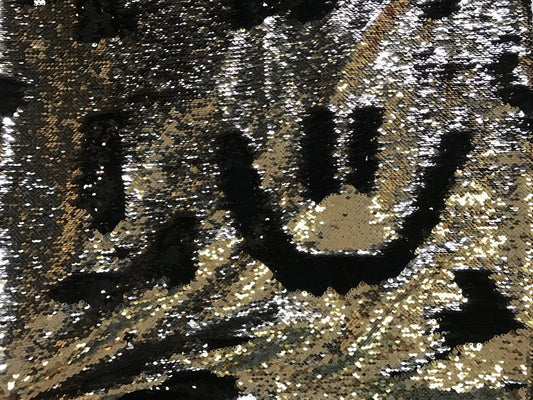 Black and Silver - BohoCoats Reversible Sequins Lining For Faux Fur Coats for Festivals