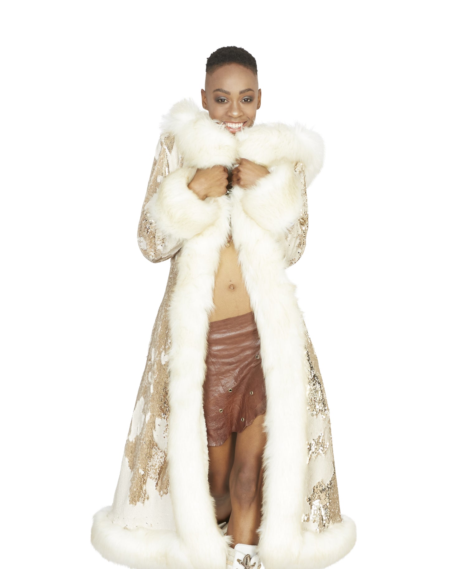 Cleopatra golden fur coat