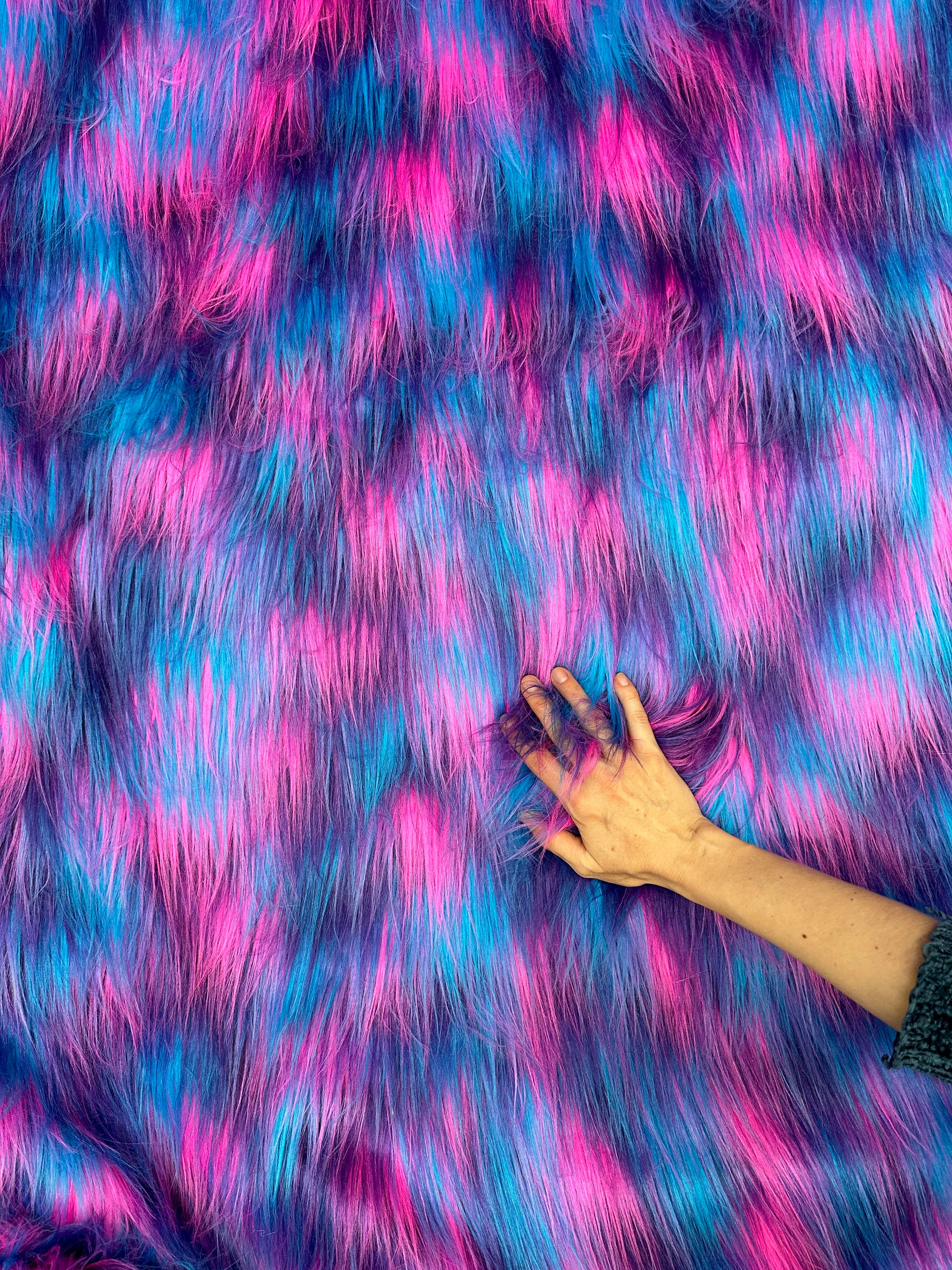 Purple Rainbow - Faux Fur Fabric For Festivals Fashion Products