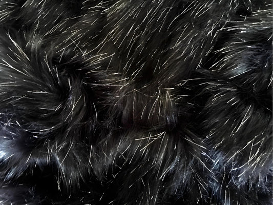 Electric Black - Faux Fur Fabric - Boho Coats - Festival Fashion
