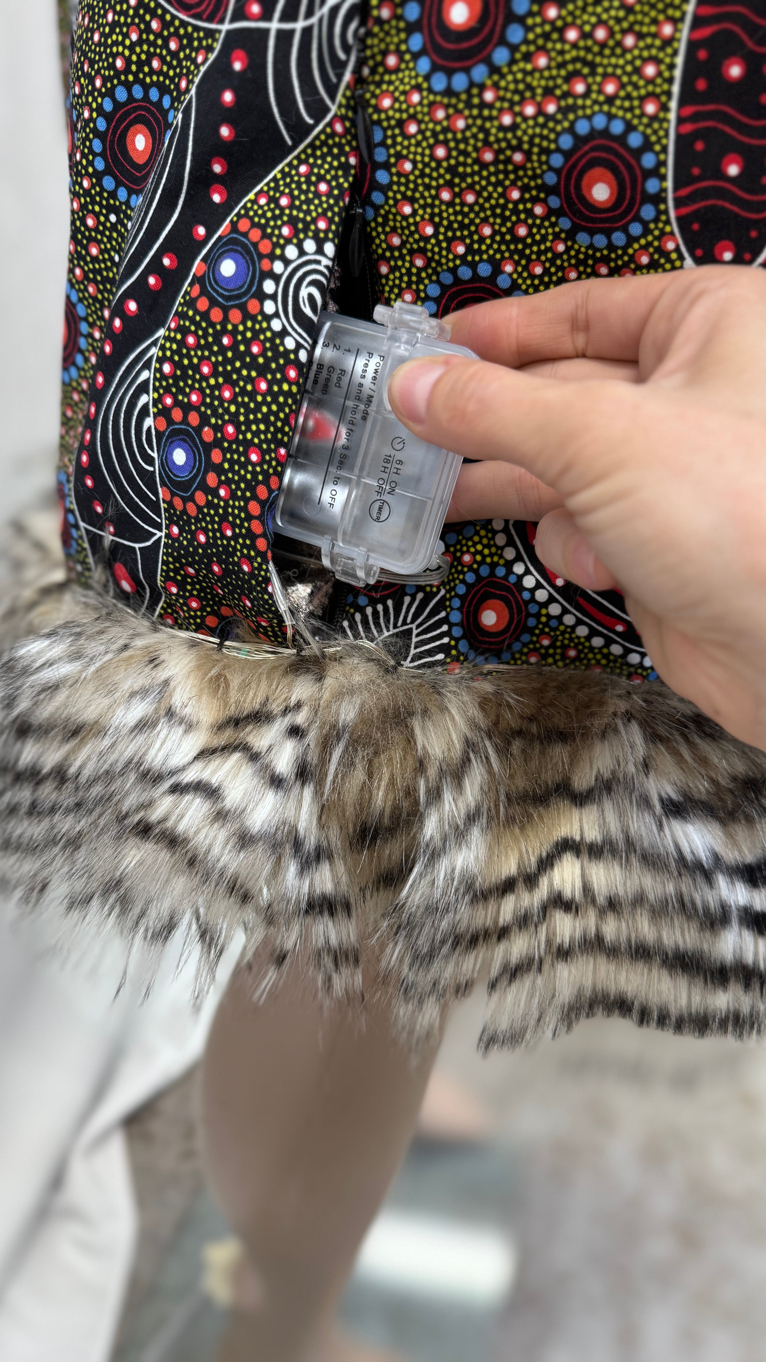 Fur coat with lights clearance