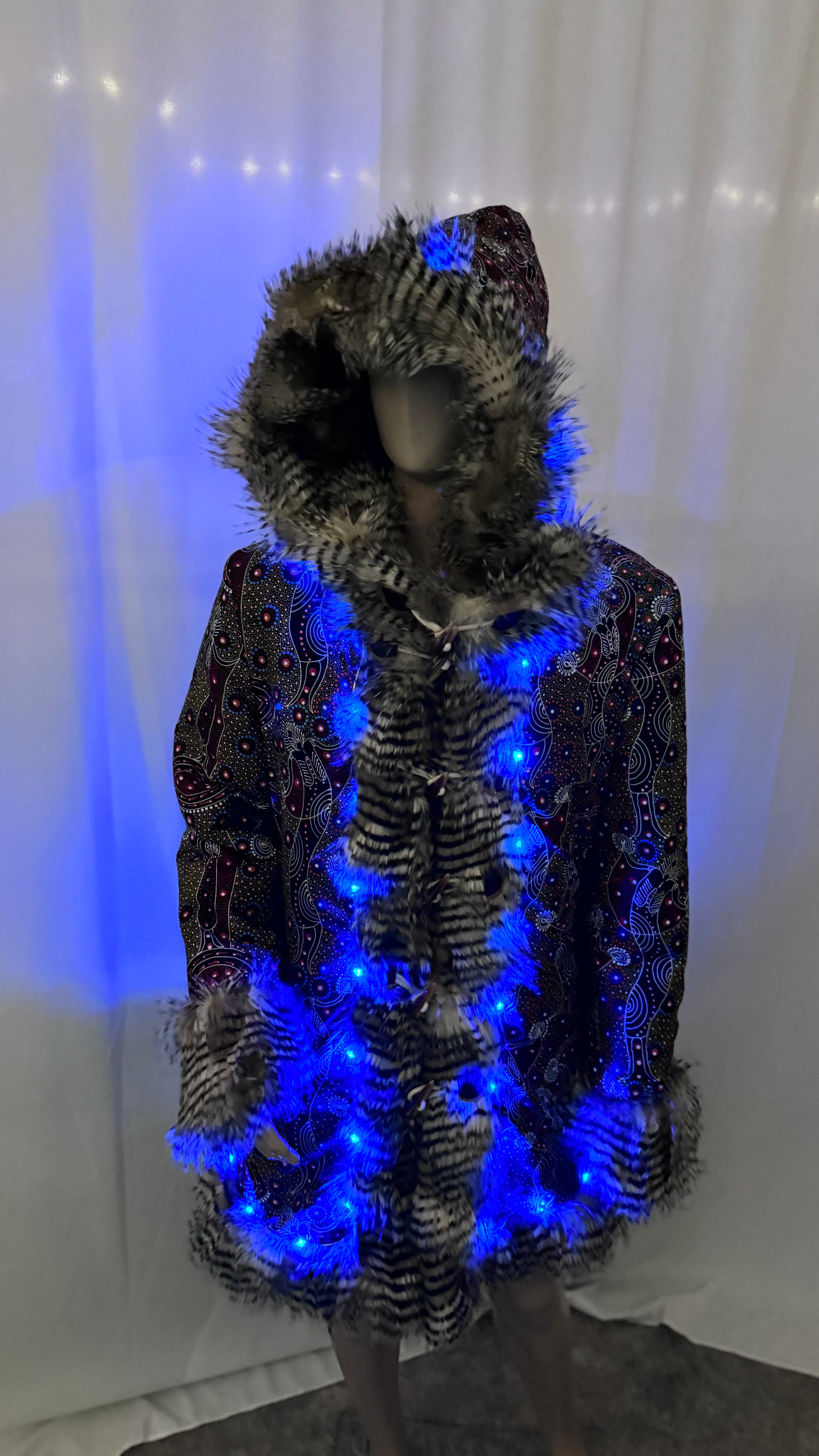 Light up faux fur coat sale