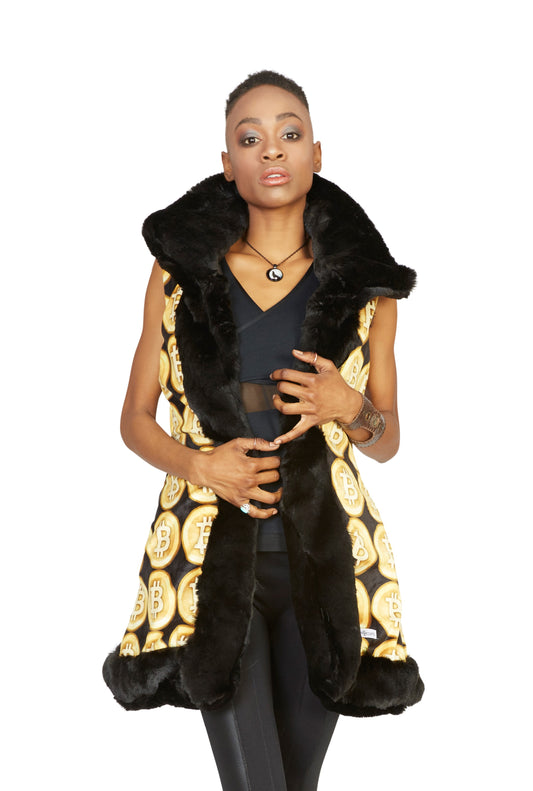 Crypto Queen faux fur vest