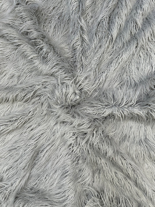 Grey Lama - Faux Fur Fabric