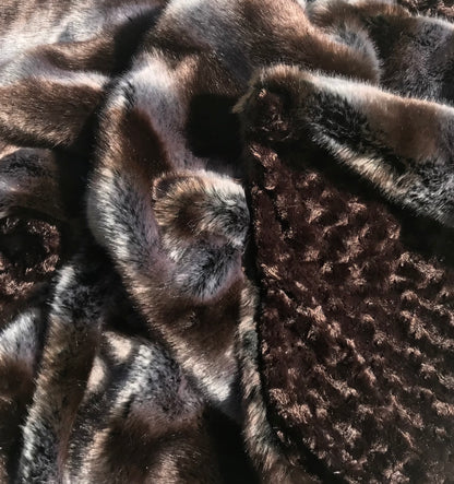 Grey embrace faux fur throw blanket