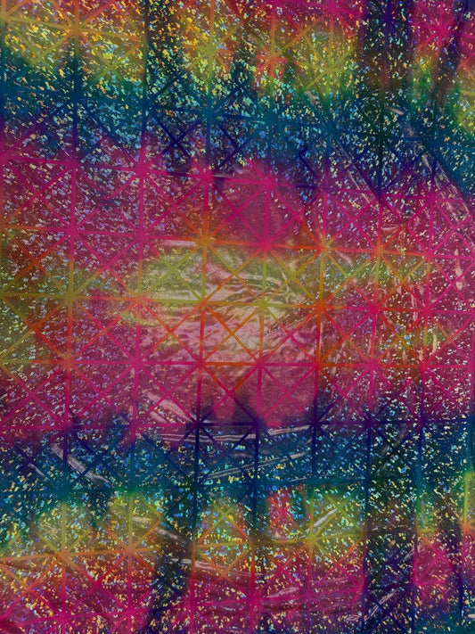 Rainbow Rhombus - Stretchy Lining Fabric