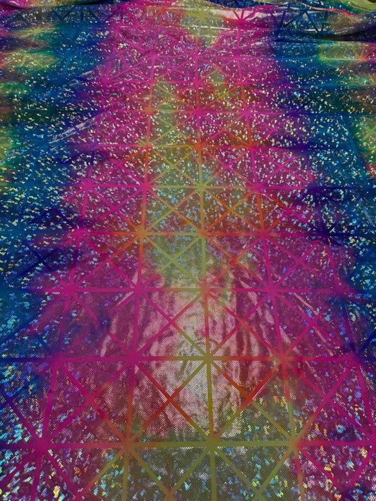 Rainbow Rhombus - Stretchy Lining Fabric