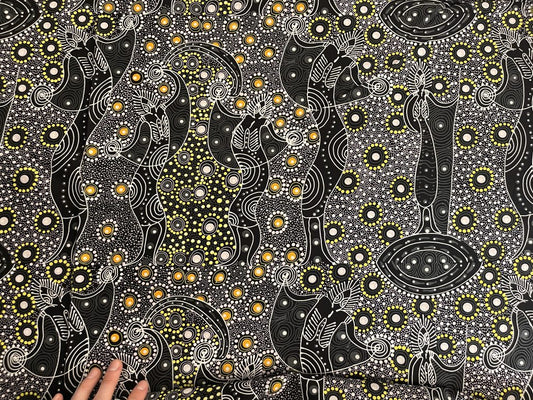 Spirits-Black - BohoCoats Non-Stretchy Lining For Faux Fur Coats for Festivals