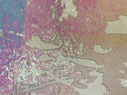 White and Pink - BohoCoats Reversible Sequins Lining For Faux Fur Coats for Festivals
