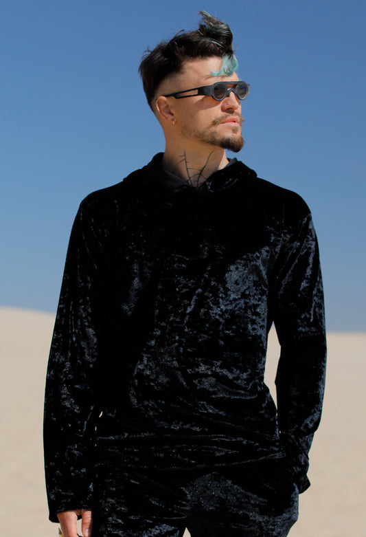 Fremen Black Velvet Pullover Hoodie