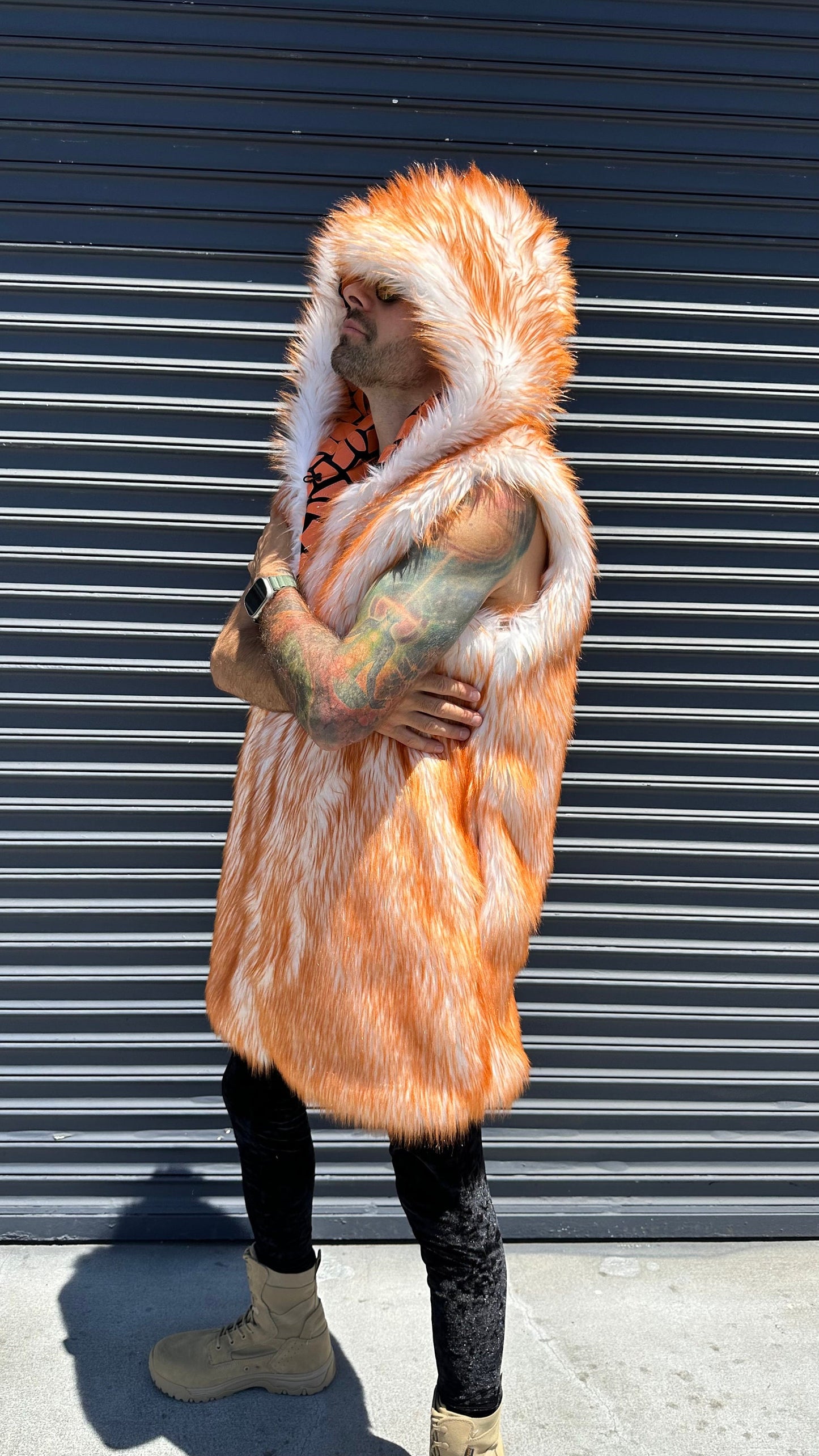 Psychedelic Giraffe Party Fur Vest