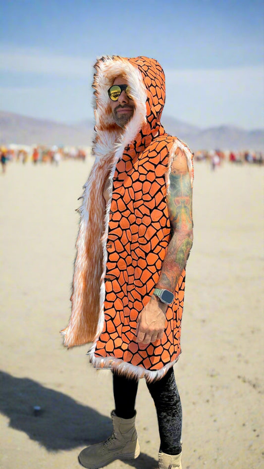 Psychedelic Giraffe Party Fur Vest