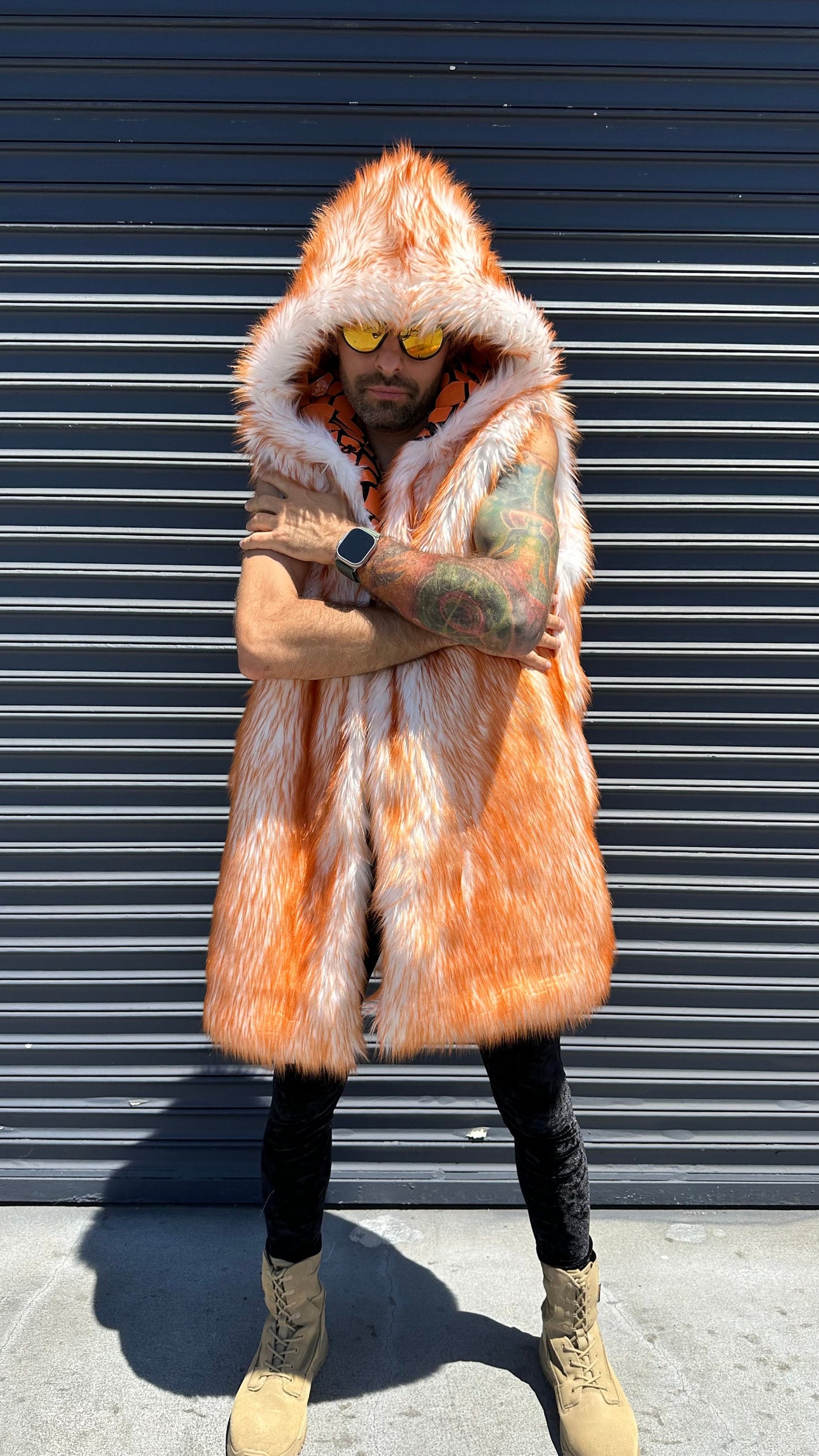 Psychedelic Giraffe Party Fur Vest