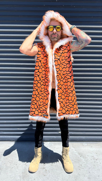 Psychedelic Giraffe Party Fur Vest