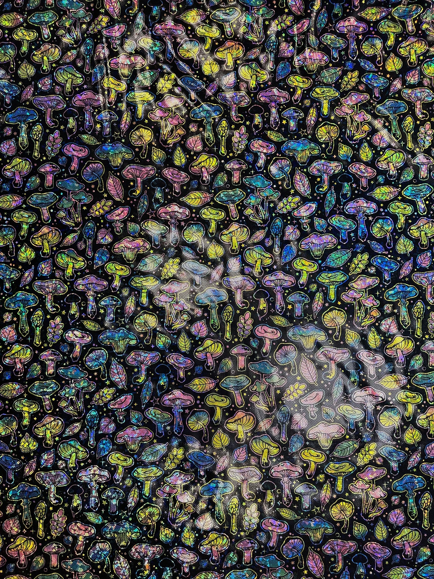 Neon Mushrooms - Stretchy Lining Fabric