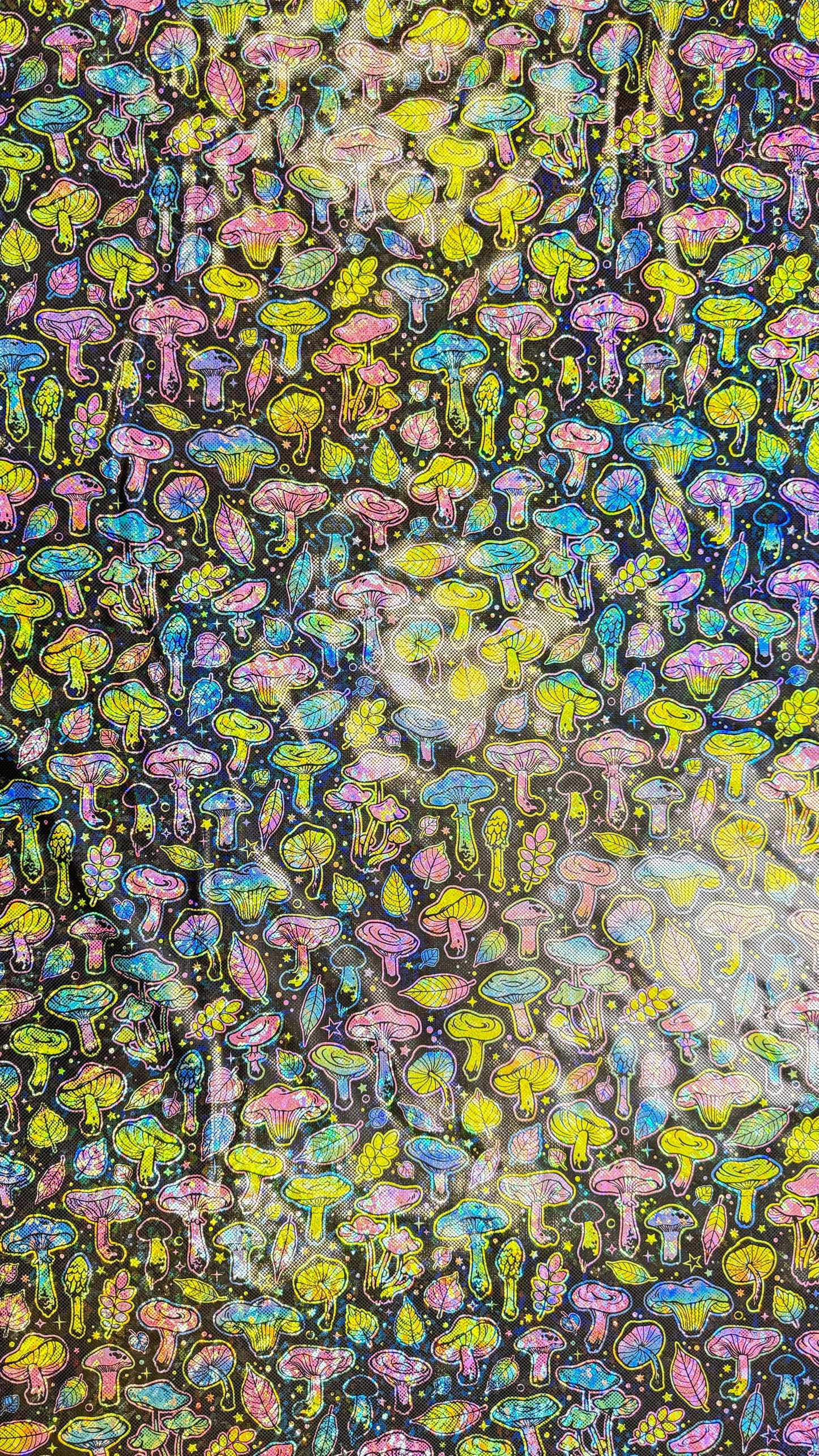 Neon Mushrooms - Stretchy Lining Fabric