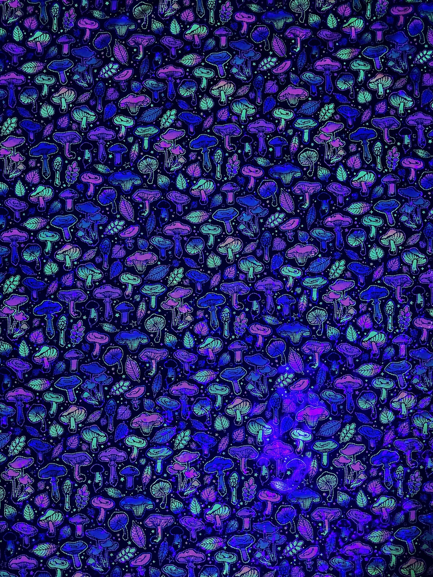 Neon Mushrooms - Stretchy Lining Fabric